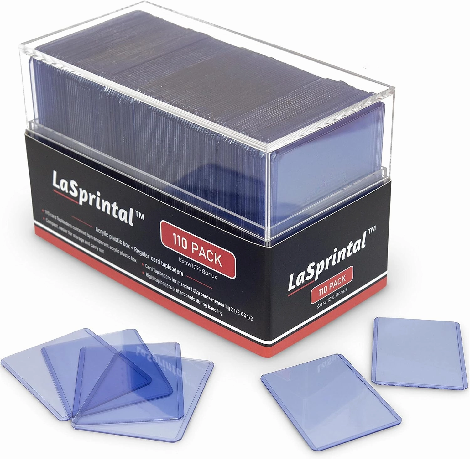 100pcs 3 x 4 Inch Top Loaders for Cards with Acrylic Box, Regular Top-loaders Standard for Trading Card, Soft Clear Baseball Card Sleeves, Football Cards Sleeves