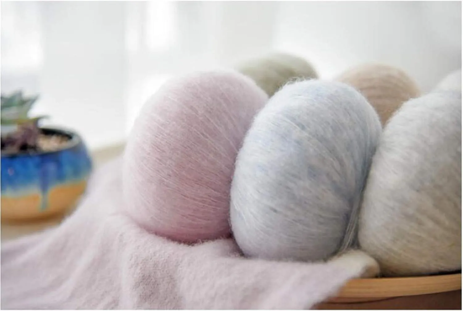 10pcs 250g 8.1oz Soild Color Angola Amorous Mohair Crochet Wool Yarn for DIY Handmade Knitted Crochet Baby Sweater Scarf Shawl Scarf Fine Thread Clothes Yarn Beige