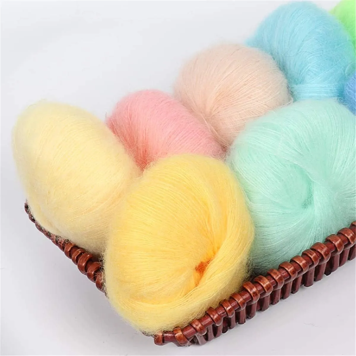 10pcs 250g 8.1oz Soild Color Angola Amorous Mohair Crochet Wool Yarn for DIY Handmade Knitted Crochet Baby Sweater Scarf Shawl Scarf Fine Thread Clothes Yarn Beige