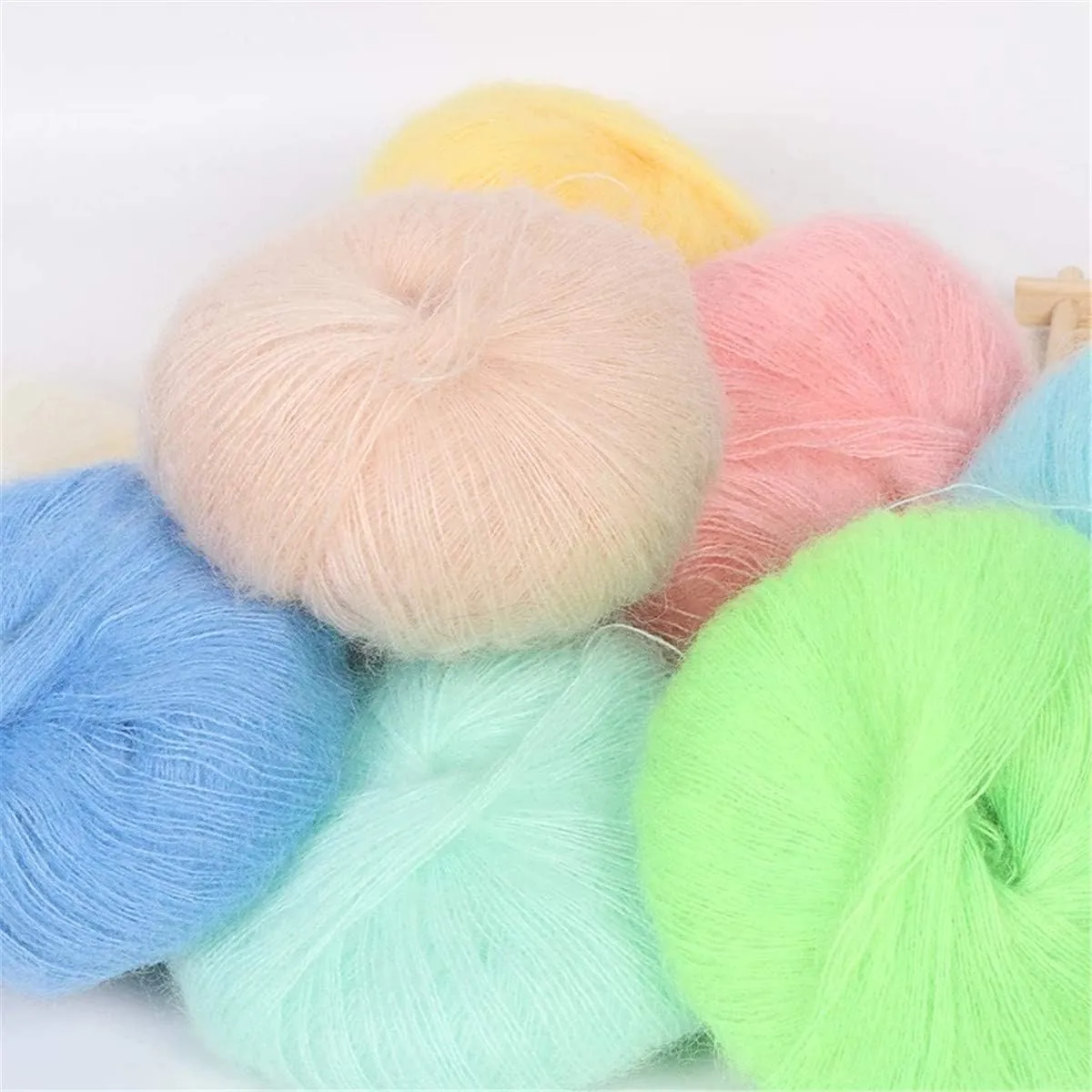 10pcs 250g 8.1oz Soild Color Angola Amorous Mohair Crochet Wool Yarn for DIY Handmade Knitted Crochet Baby Sweater Scarf Shawl Scarf Fine Thread Clothes Yarn Beige