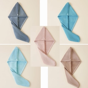 11x28 Inches 5 Pieces Thicken Microfiber Hair Towel Wrap for Women with Elastic Loop Super Soft Absorbent Quick Dry Hair Turban (Color_2, 5PCS)