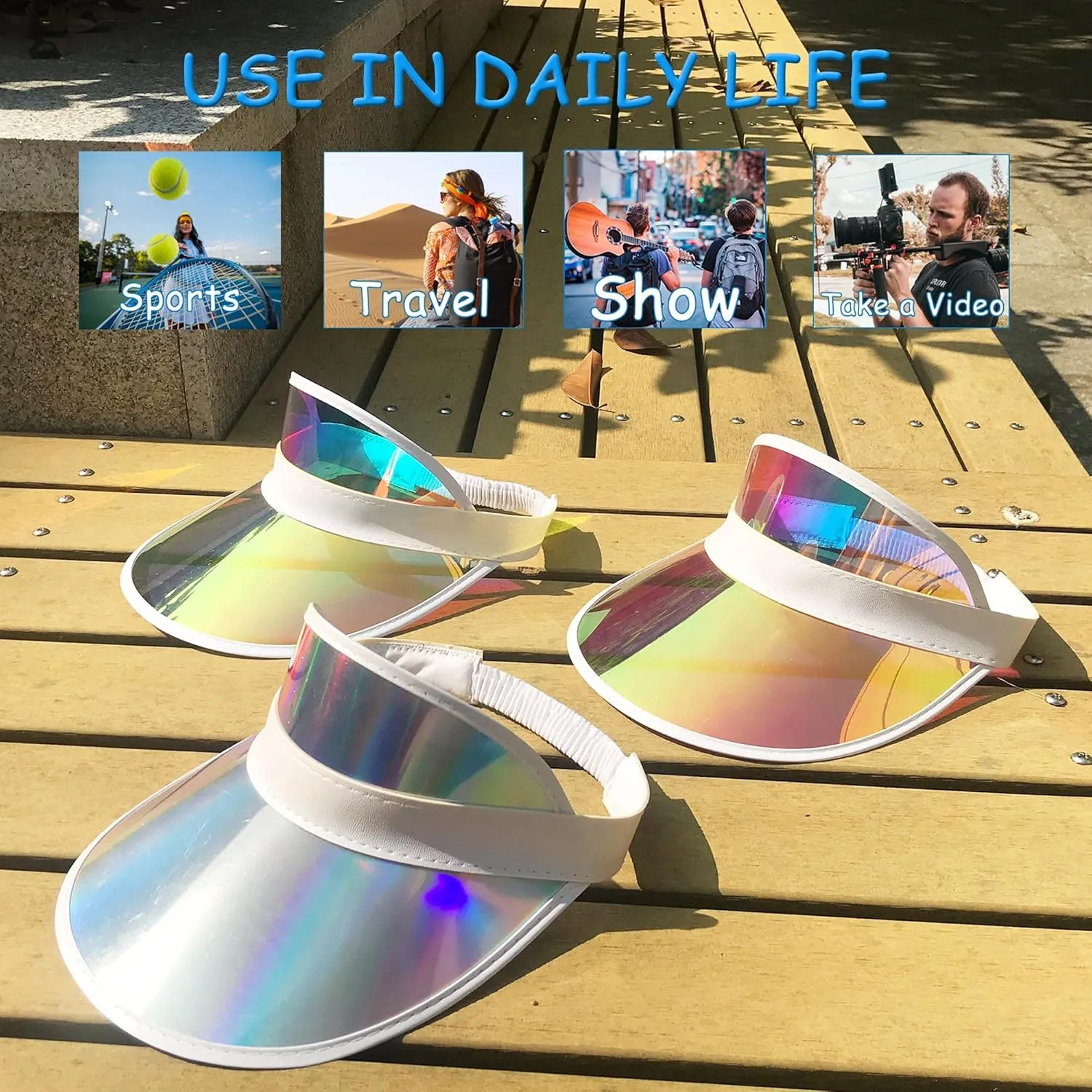 12 Pack Sun Visor Hats Women UV Protection Clear Outdoor Beach Sports Golf Sunhat Party Cap