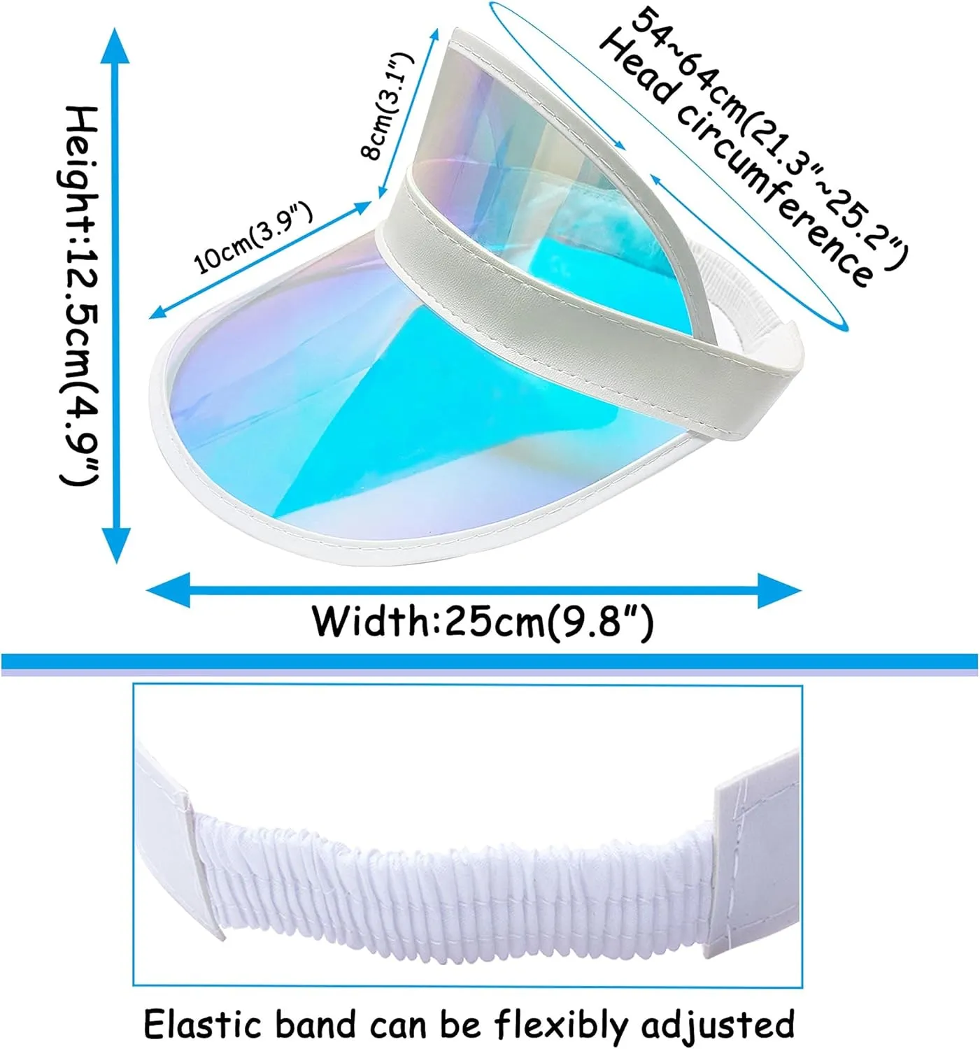 12 Pack Sun Visor Hats Women UV Protection Clear Outdoor Beach Sports Golf Sunhat Party Cap