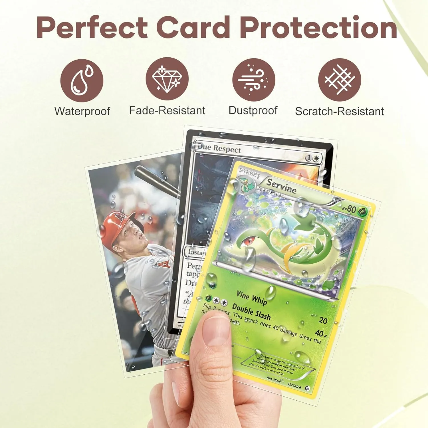 1200 Count Card Sleeves, Clear Baseball Card Sleeves, Soft Trading Card Sleeve Fit for MTG, TCG, Baseball Cards, Football Cards, Game Cards