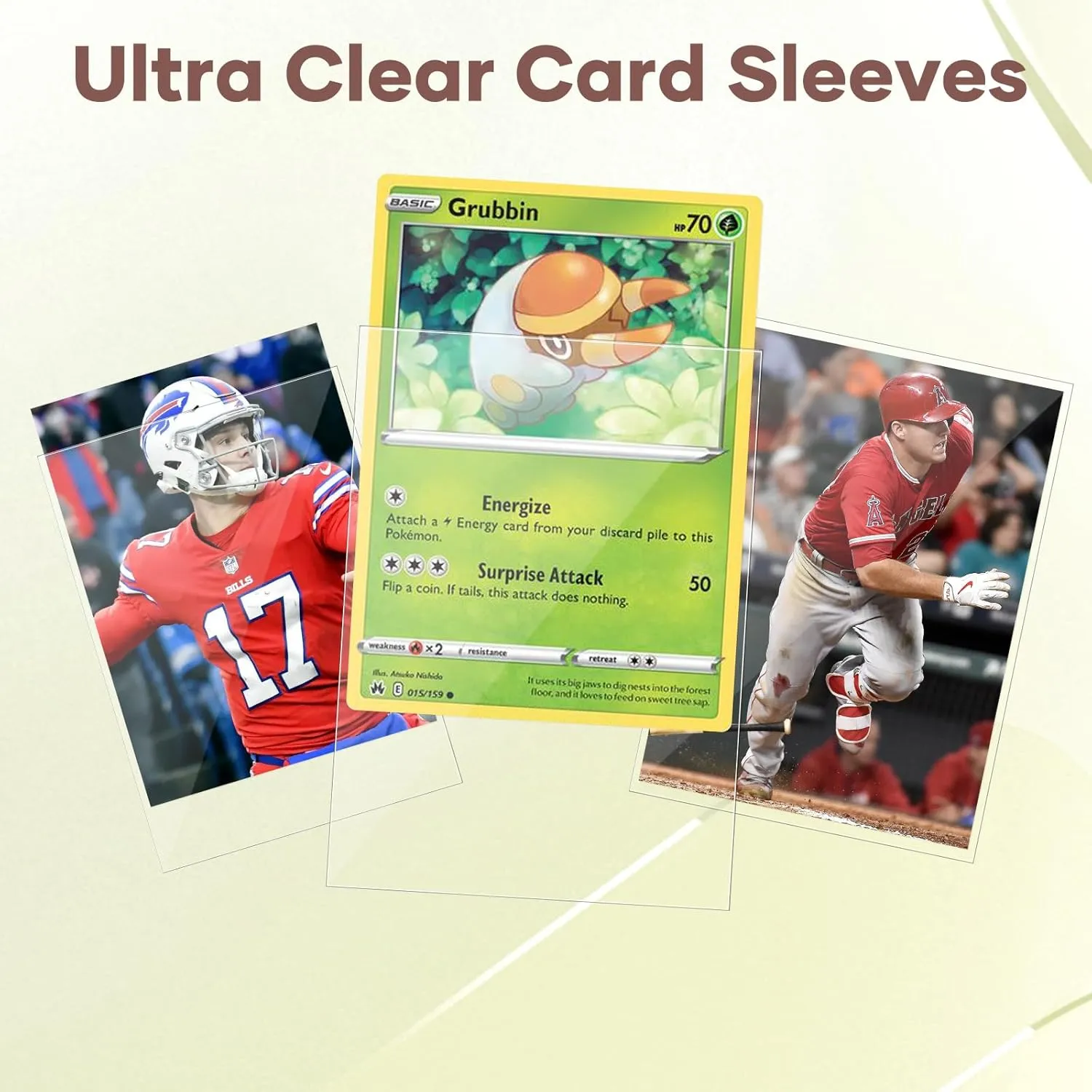 1200 Count Card Sleeves, Clear Baseball Card Sleeves, Soft Trading Card Sleeve Fit for MTG, TCG, Baseball Cards, Football Cards, Game Cards