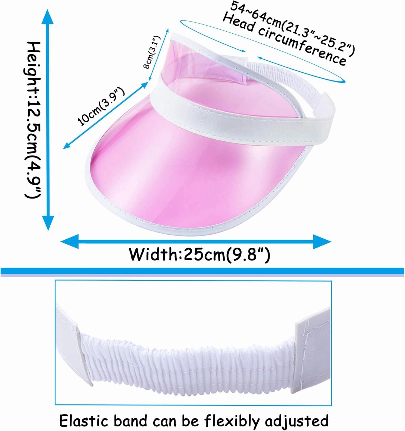 12 Pack Sun Visor Hats Women UV Protection Clear Outdoor Beach Sports Golf Sunhat Party Cap