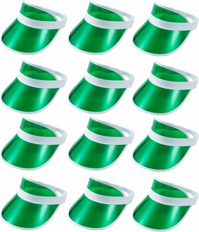 12 Pack Sun Visor Hats Women UV Protection Clear Outdoor Beach Sports Golf Sunhat Party Cap