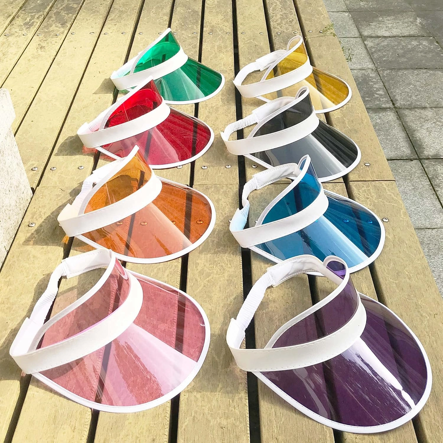 12 Pack Sun Visor Hats Women UV Protection Clear Outdoor Beach Sports Golf Sunhat Party Cap