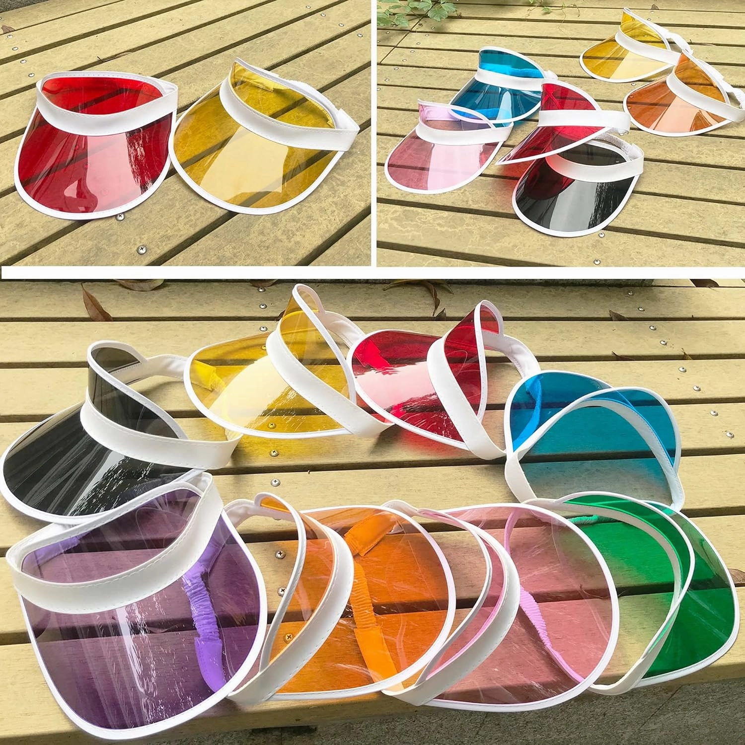 12 Pack Sun Visor Hats Women UV Protection Clear Outdoor Beach Sports Golf Sunhat Party Cap