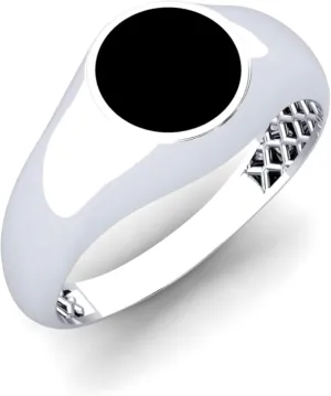 14K Gold Micron Bonded Signet Ring with Onyx, | Men's Minimalist Sterling Silver or Solid Gold Jewelry | Luxury Gift for Him, Wedding Gift idea for Mens