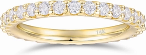 14K Solid Gold Moissanite Rings 2mm Moissanite Full Eternity Bands 14K White Gold Moissanite Wedding Ring for Women