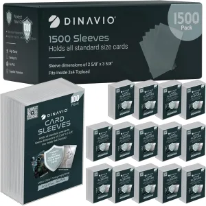 1500 Card Sleeves Penny Sleeves - Clear Soft Trading Card Sleeve Compatible with PKMN Baseball MTG Lorcana YGO - Penny Sleeves for PKMN Cards and Trading Cards (1,500 Pack)