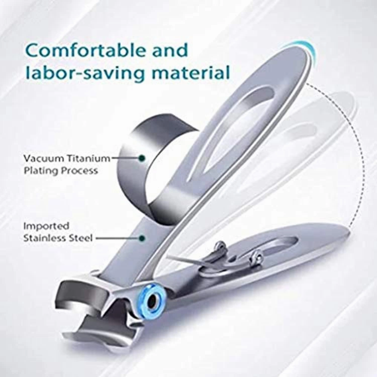 15mm Wide Jaw Opening Toenail Clipper,Ergonomics Finger Cutter Trimmer for Thick Nails,Oversized Stainless Steel Fingernail Clippers for Ingrown for Men,Tough Nails,Seniors,Adults (Silver)