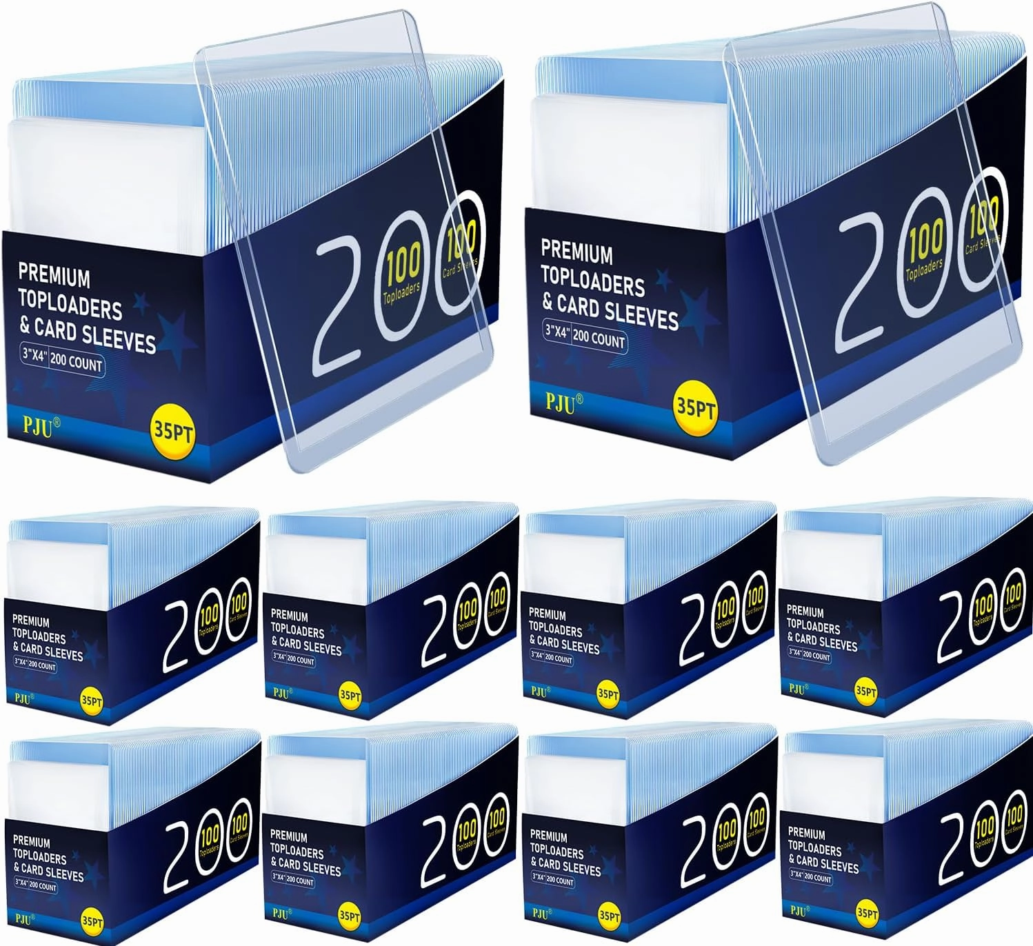 2000 Card Sleeves Top Loaders for Cards, Premium Toploaders for Cards, 3"x4" Baseball Card Protectors Hard Plastic, Hard Card Sleeves, Sports Trading Card Holder (1000 Toploaders   1000 Penny Sleeve)