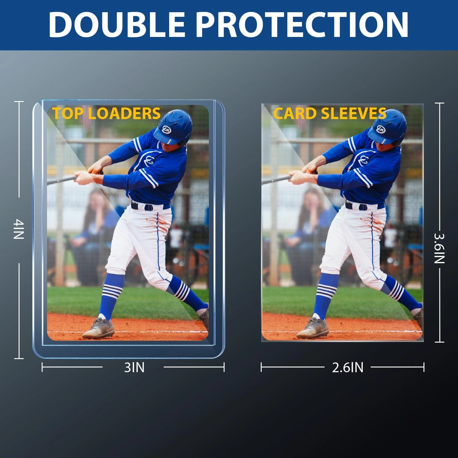 2000 Card Sleeves Top Loaders for Cards, Premium Toploaders for Cards, 3"x4" Baseball Card Protectors Hard Plastic, Hard Card Sleeves, Sports Trading Card Holder (1000 Toploaders   1000 Penny Sleeve)