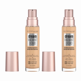 2x Maybelline Dream Radiant Liquid Foundation 30ml 60 Sandy Beige (Carded)