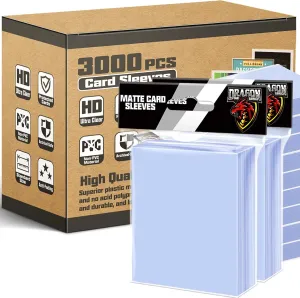 3000 Counts Card Sleeves Top Loaders for Trading Cards, Penny Soft Sleeves Baseball Card Sleeve Protectors Fit for Sports,Football,Game Cards