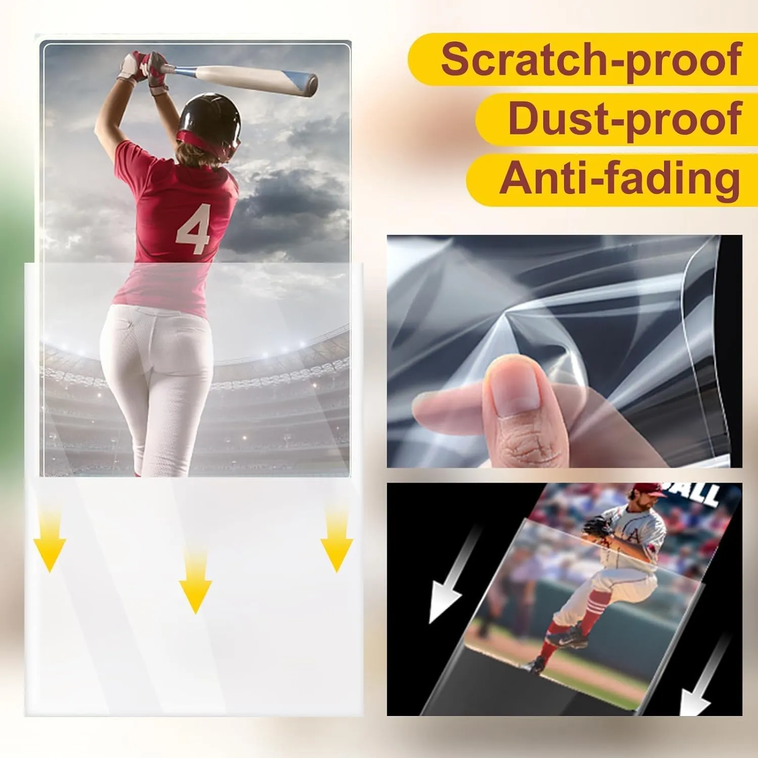 3000 Counts Card Sleeves Top Loaders for Trading Cards, Penny Soft Sleeves Baseball Card Sleeve Protectors Fit for Sports,Football,Game Cards