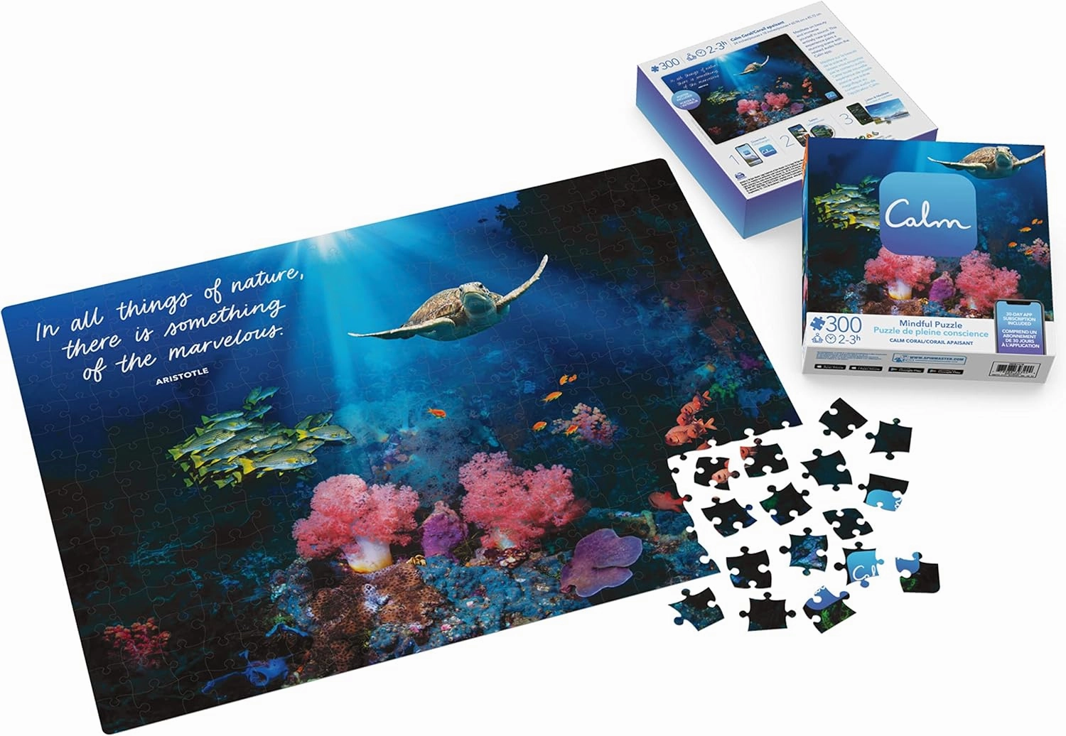 300-Piece Calm Jigsaw Puzzle for Relaxation, Stress Relief, and Mood Elevation, for Adults and Kids Ages 8 and up, Calm Coral