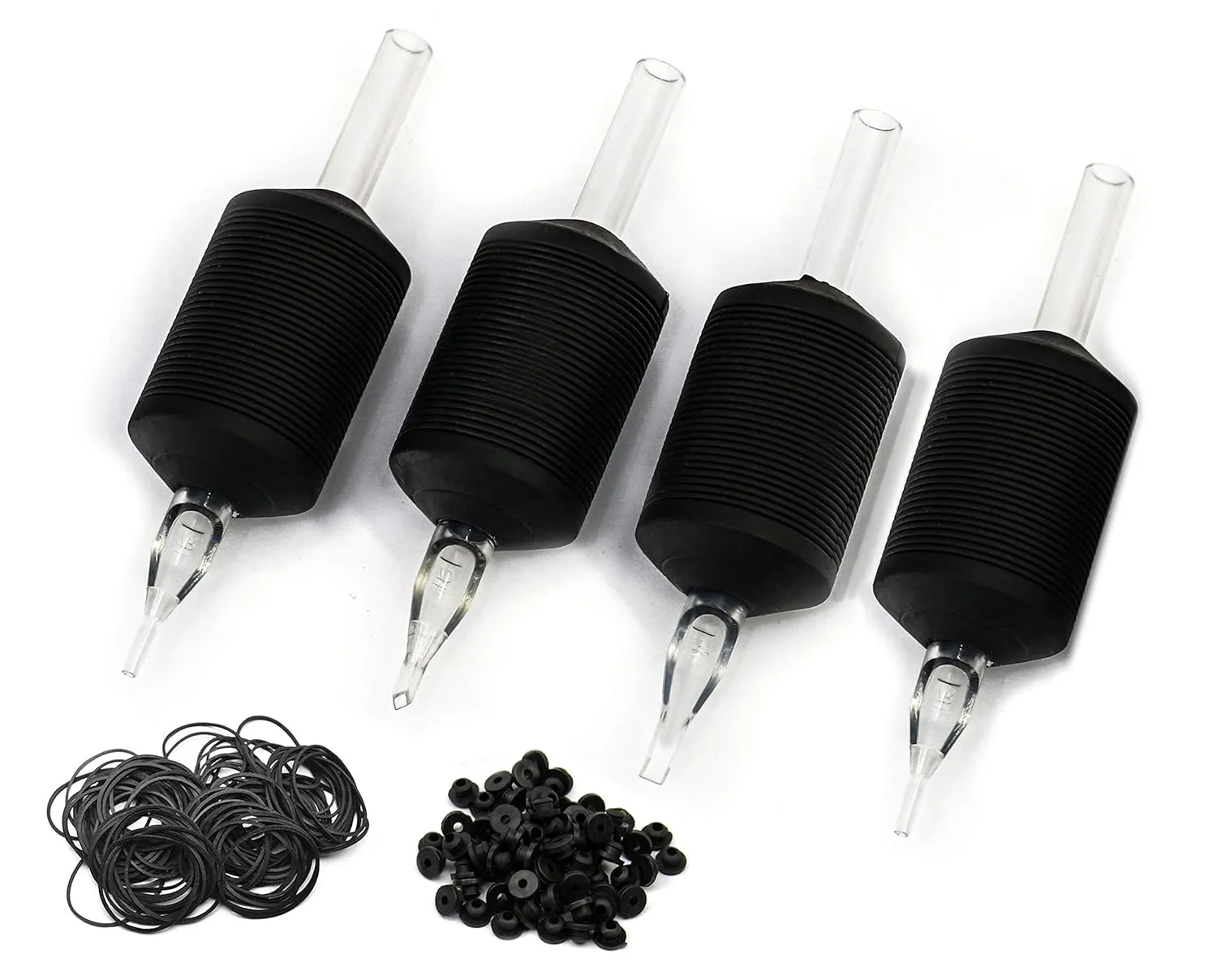 30mm (6/5" Inch) Ultra Premium Clear Disposable Tubes w/Black Soft Silicone Grip- 20 Pack, Diamond Tip (3DT)
