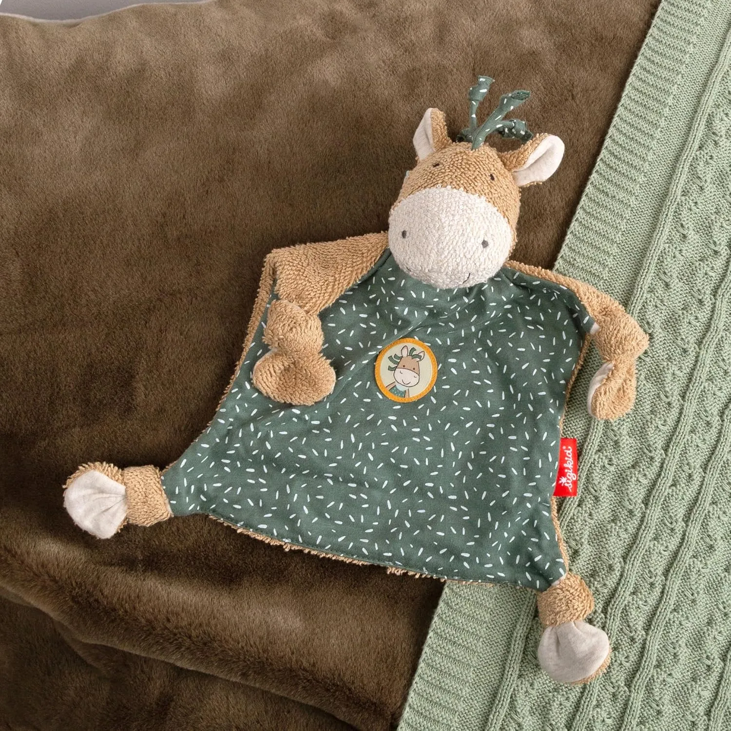 39825 Pony-Shaped Animal Character Soft Toy - Green/Beige