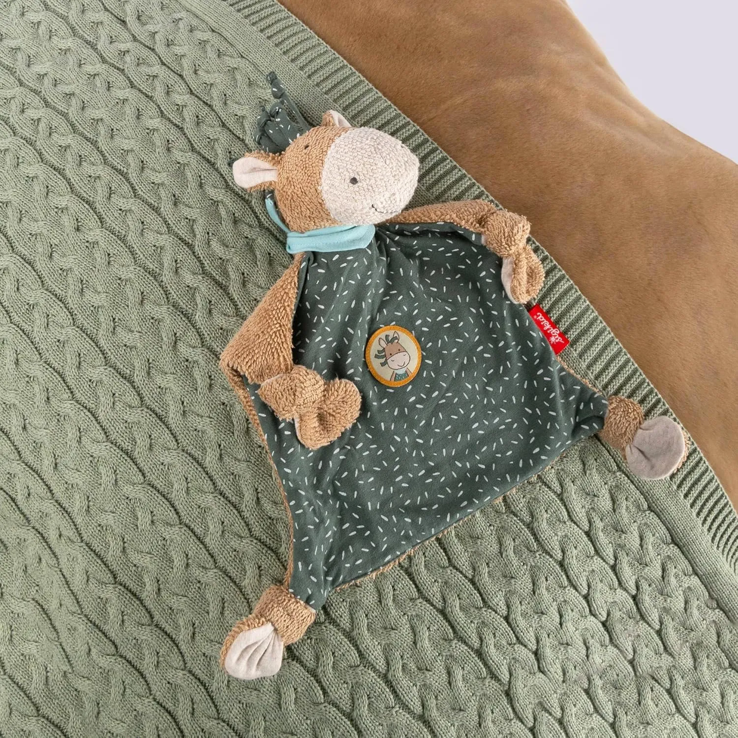39825 Pony-Shaped Animal Character Soft Toy - Green/Beige