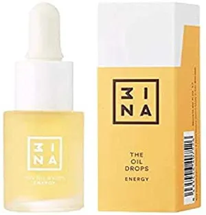 3INA MAKEUP - The Oil Drops Energy - Yellow Revitlizing and Energizing - Hydrating - Ginger Extrac Extract - Jojoba and Cranberry Oils - Dry Skin Included - Vegan - Cruelty Free
