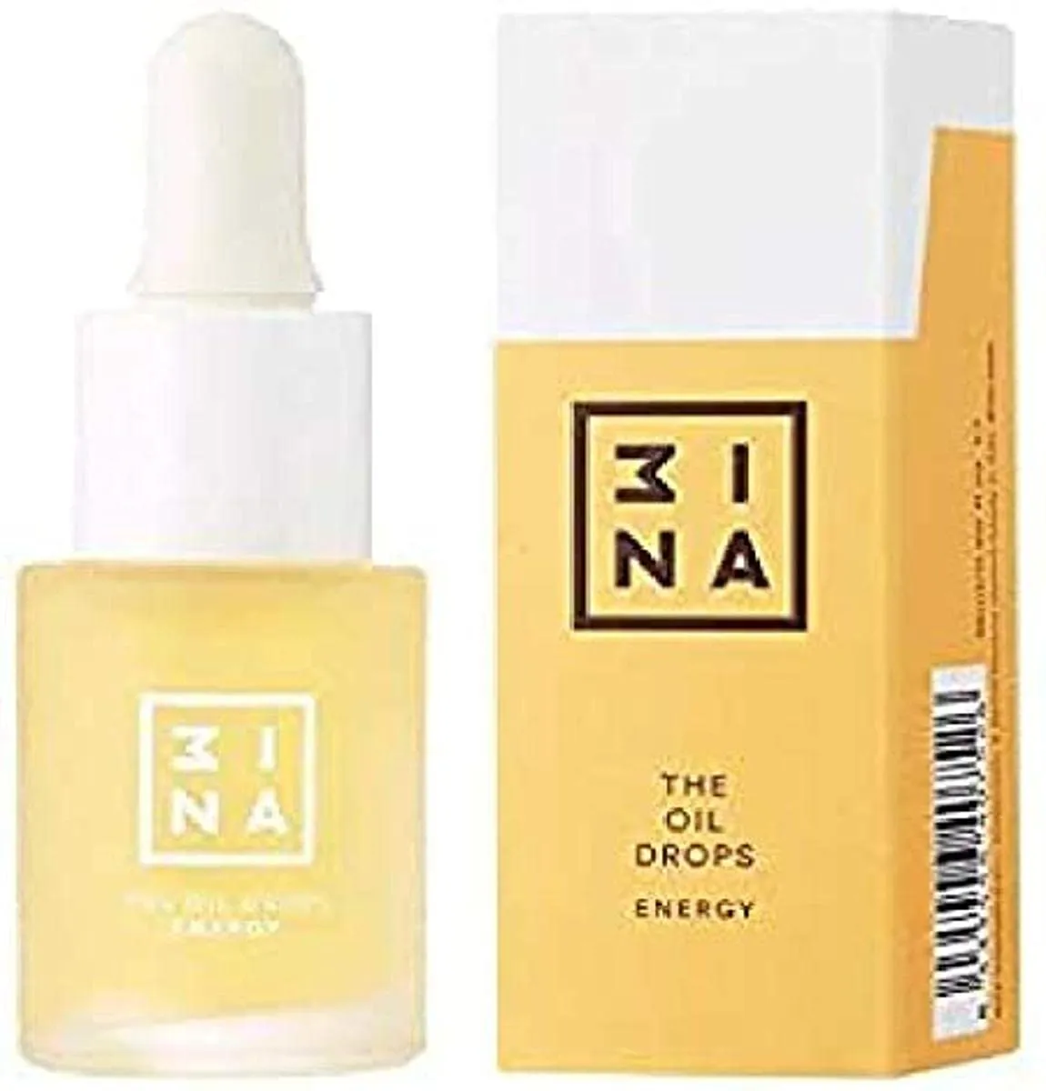 3INA MAKEUP - The Oil Drops Energy - Yellow Revitlizing and Energizing - Hydrating - Ginger Extrac Extract - Jojoba and Cranberry Oils - Dry Skin Included - Vegan - Cruelty Free