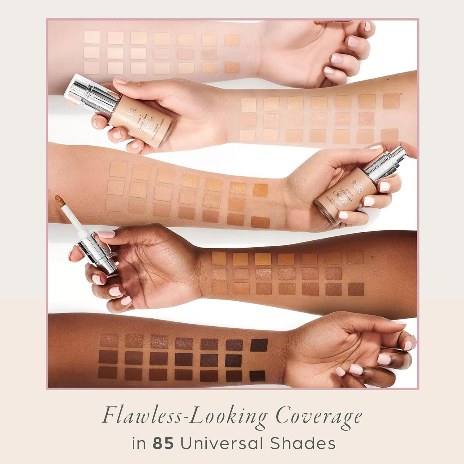 4-in-1 Love Your Selfie Longwear Foundation & Concealer Full Coverage Liquid Foundation, Hydrating Formula, Cruelty Free