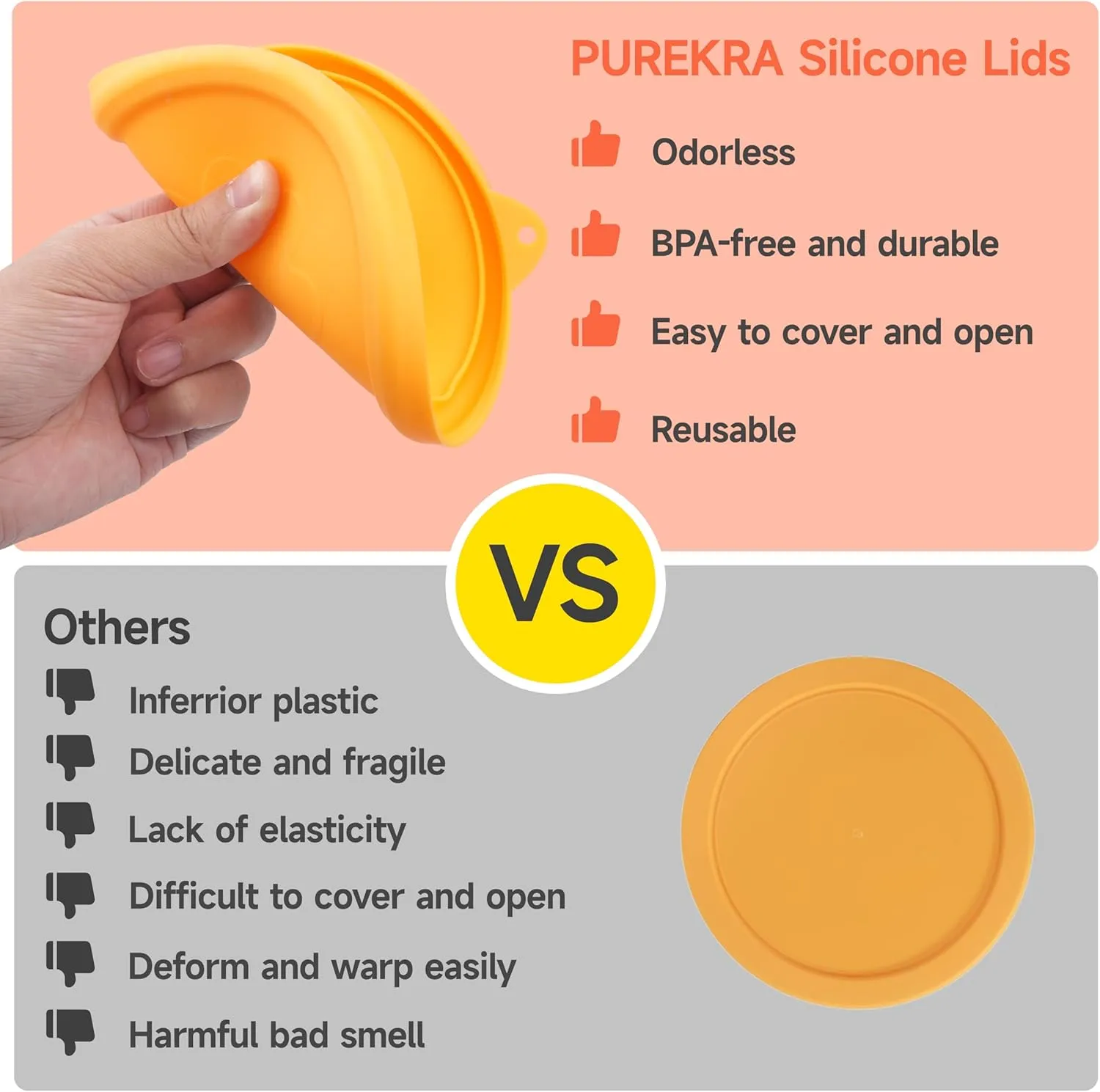 4 Pack Silicone Replacement Lids for Pyrex Mixing Bowls - 3, 6, 10 Cup & 4.5 Qt Sculpted Glass & Tinted Glass Bowls