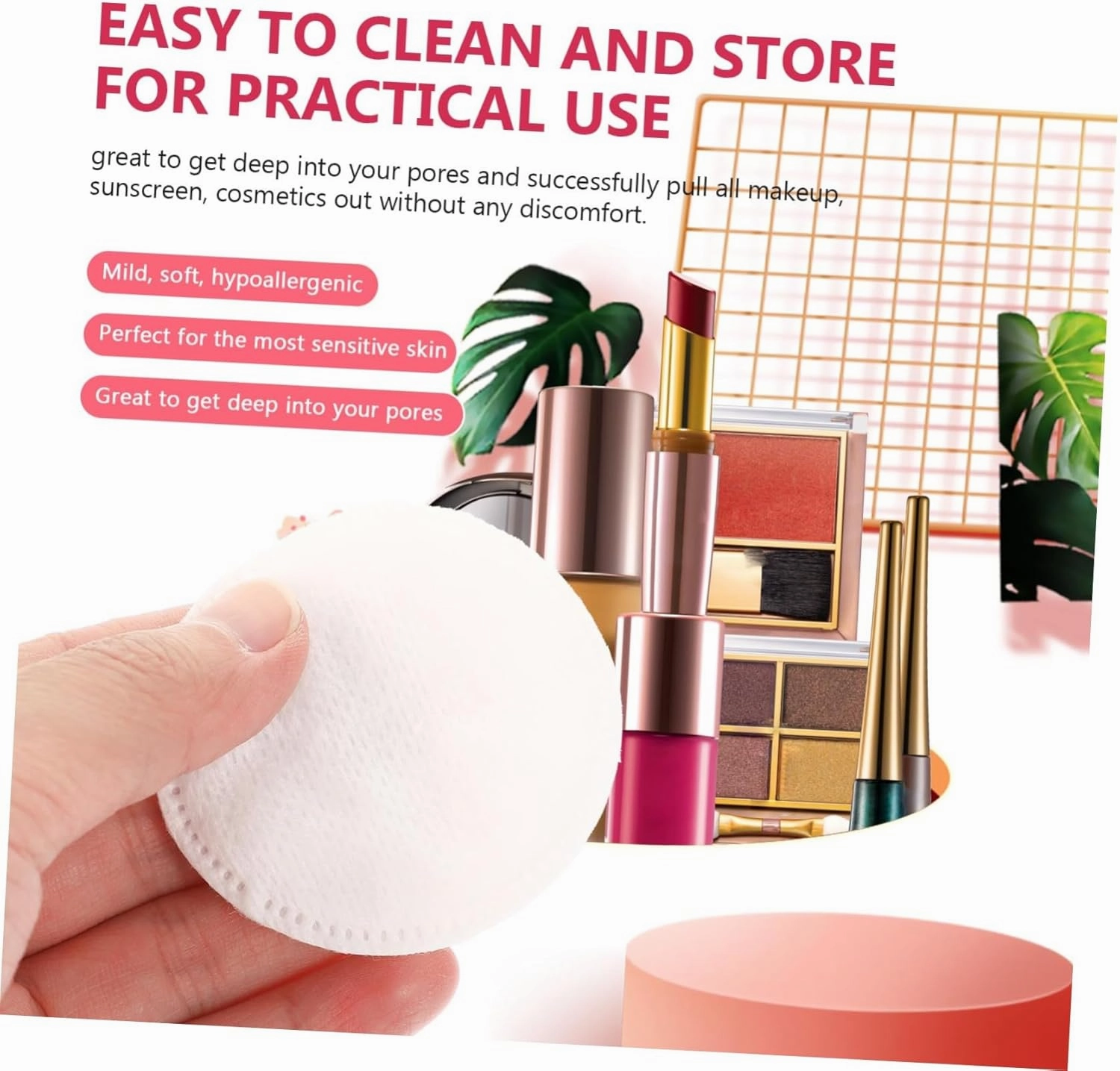 400pcs Reusable Makeup Pads Soft Thicken Facial Cleansing Rounds for Deep Cleaning and Skin-Friendly for Eye Makeup and All Cosmetics Removal