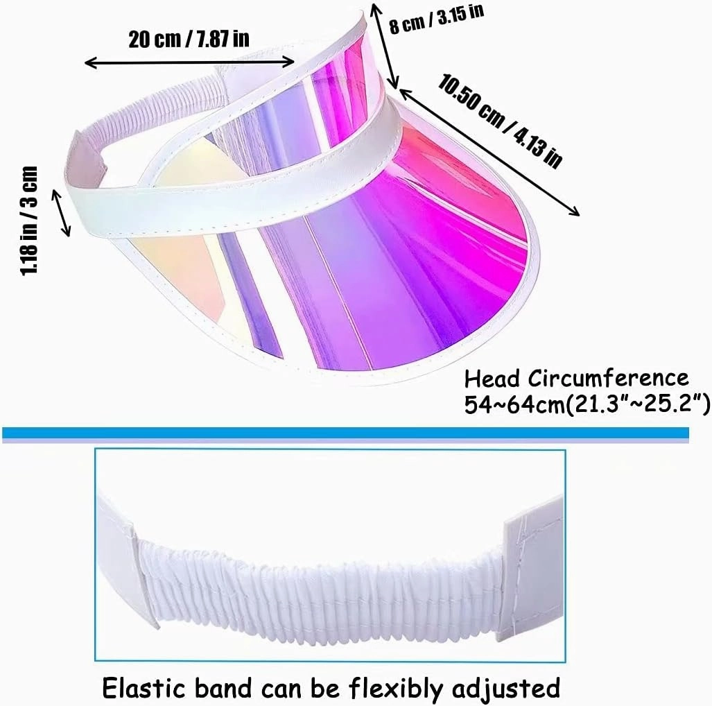 5 Pack Sun Visor Hats Women Clear Colorful Party Outdoor Sports Beach Golf Cap