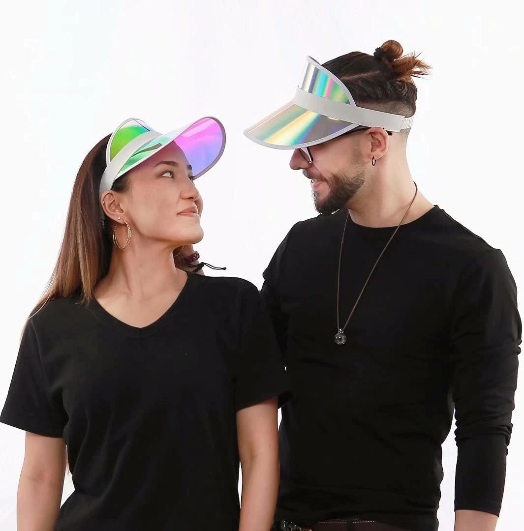 5 Pack Sun Visor Hats Women Clear Colorful Party Outdoor Sports Beach Golf Cap