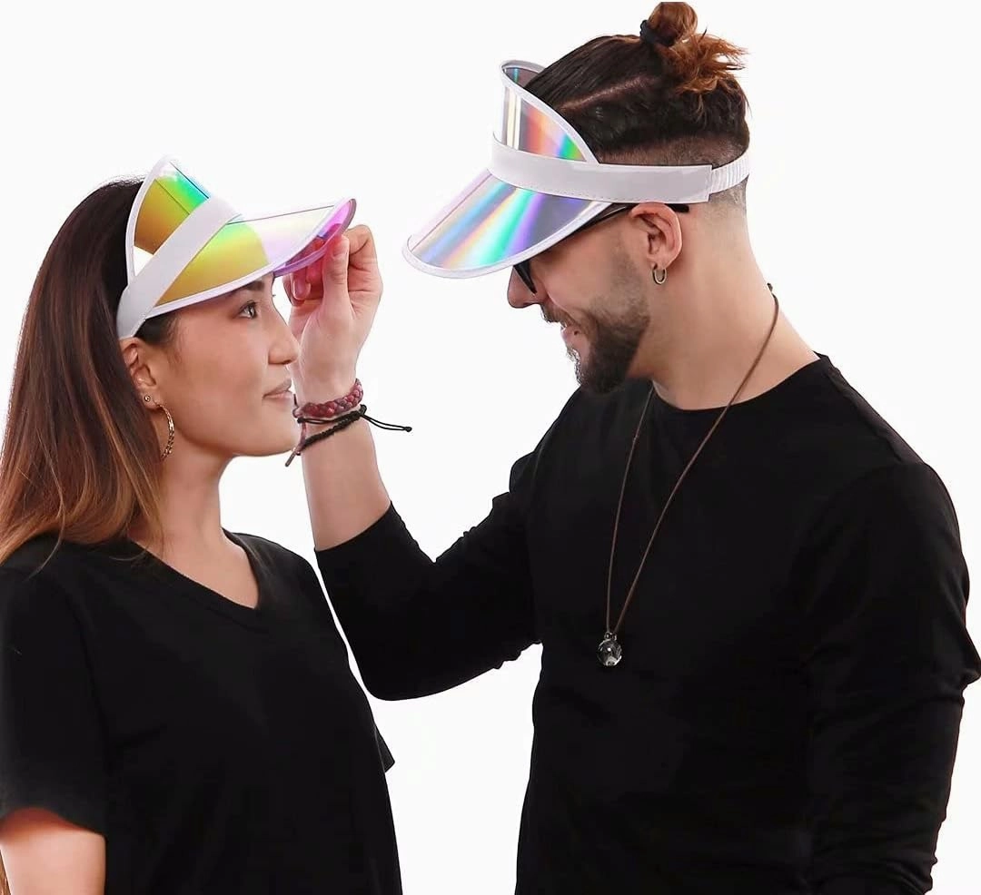 5 Pack Sun Visor Hats Women Clear Colorful Party Outdoor Sports Beach Golf Cap