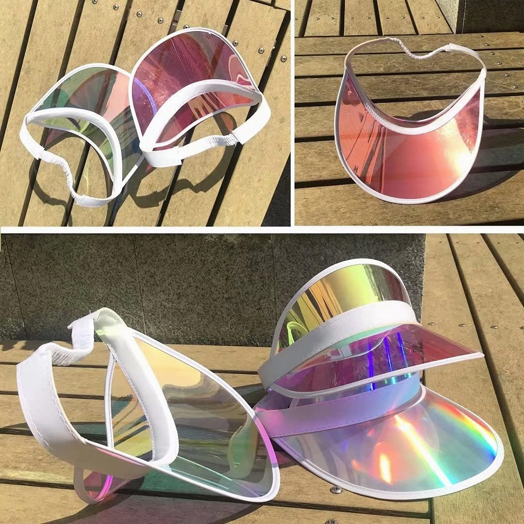 5 Pack Sun Visor Hats Women Clear Colorful Party Outdoor Sports Beach Golf Cap