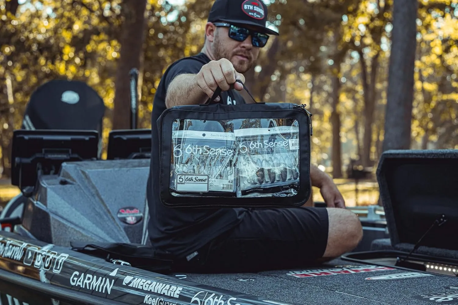 6th Sense Bait View™ Tackle Bag - Clear Viewing Soft-Sided Storage for Anglers (Black, Small)
