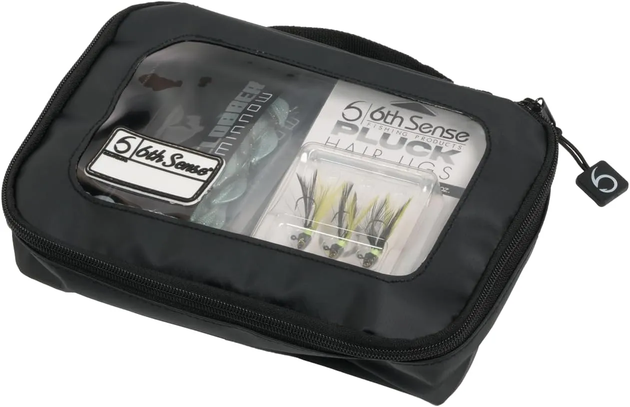 6th Sense Bait View™ Tackle Bag - Clear Viewing Soft-Sided Storage for Anglers (Black, Small)