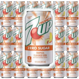 7UP Tropical Zero Sugar Soda Cans, 18 pack / 12 fl oz