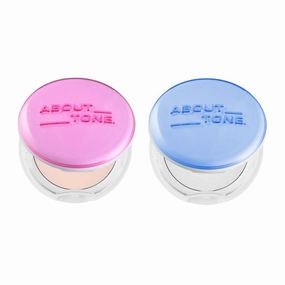 [ABOUT TONE] Glow Powder Pact   Air Fit Powder Pact BUNDLE SET/Pressed Powder Pact with Mirror and Puff, Face Makeup Setting Powder, Finishing Powder with Sebum Control, Vegan