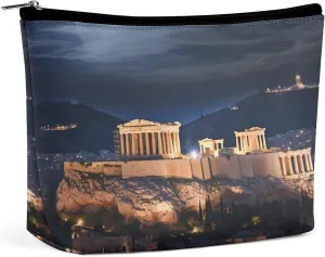 Acropolis Of Athens Travel Cosmetic Bag Portable Makeup Bag Makeup Organizer Case Toiletry Bag for Women Men