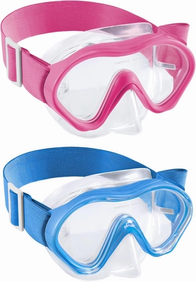 Aegend Kids Swim Goggles Snorkel Diving Mask for Kids Youth 3-15, Knitted Fabric Strap, Anti-Fog 180° Clear View
