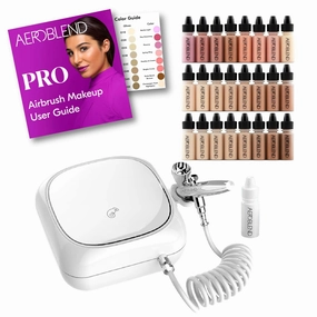 Aeroblend Airbrush Makeup PRO Starter Kit - Professional Cosmetic Airbrush Makeup System - 24 Color