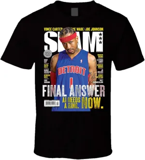Allen Iverson Slam Cover Men/Women T Shirt Black
