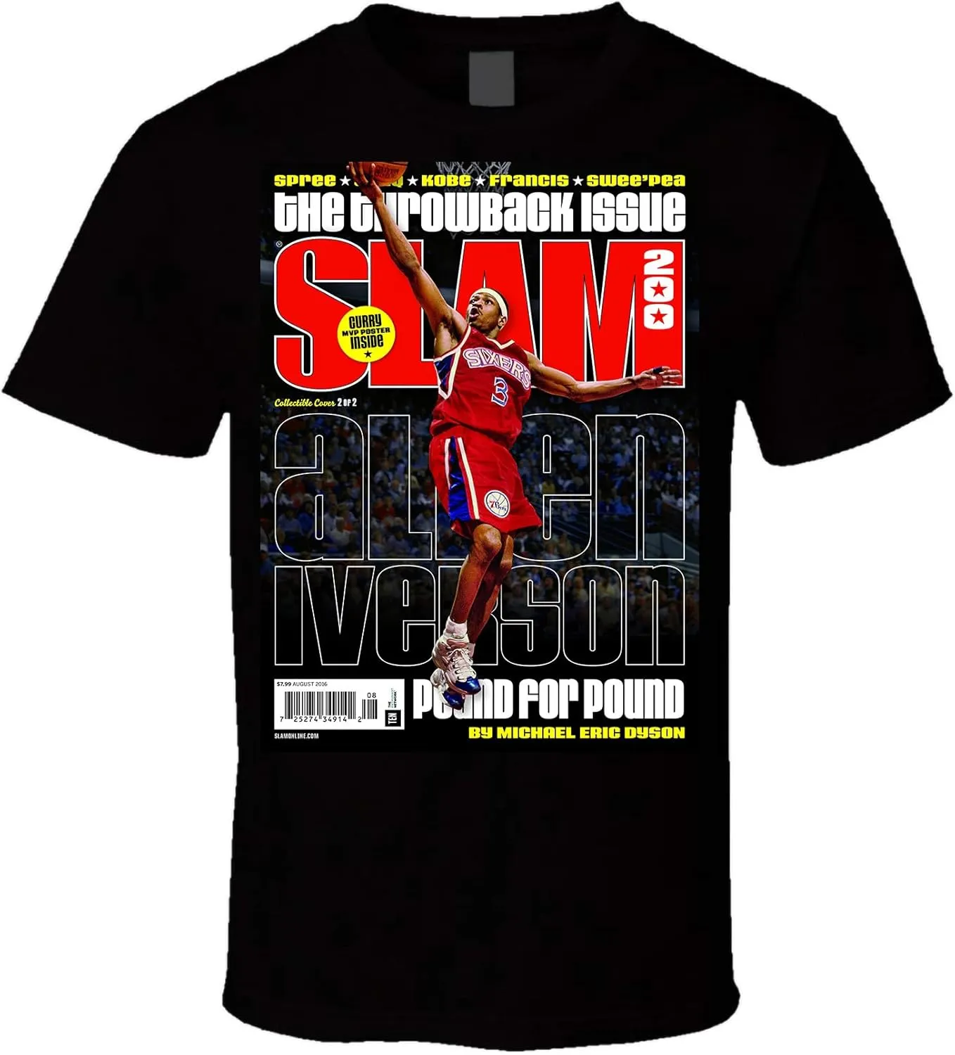 Allen Iverson Slam Cover Men/Women T Shirt Black
