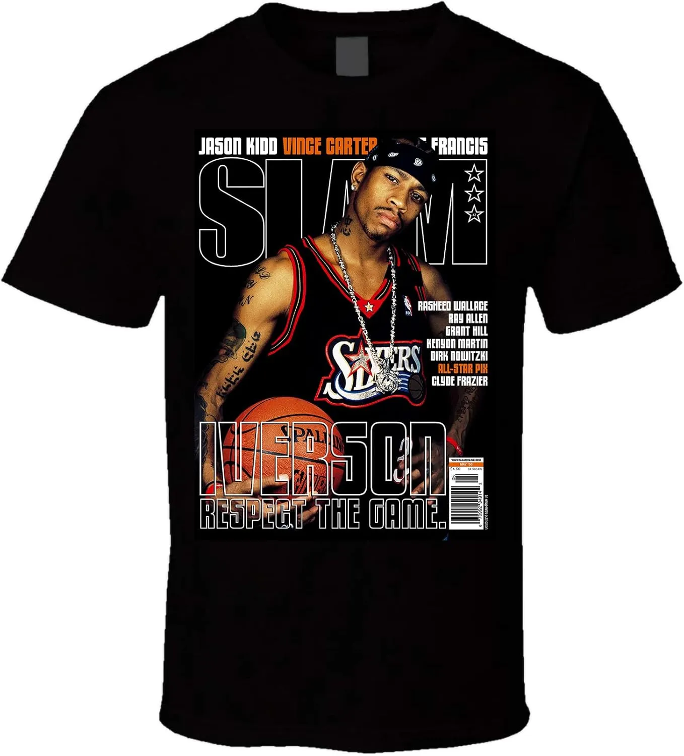 Allen Iverson Slam Cover Men/Women T Shirt Black