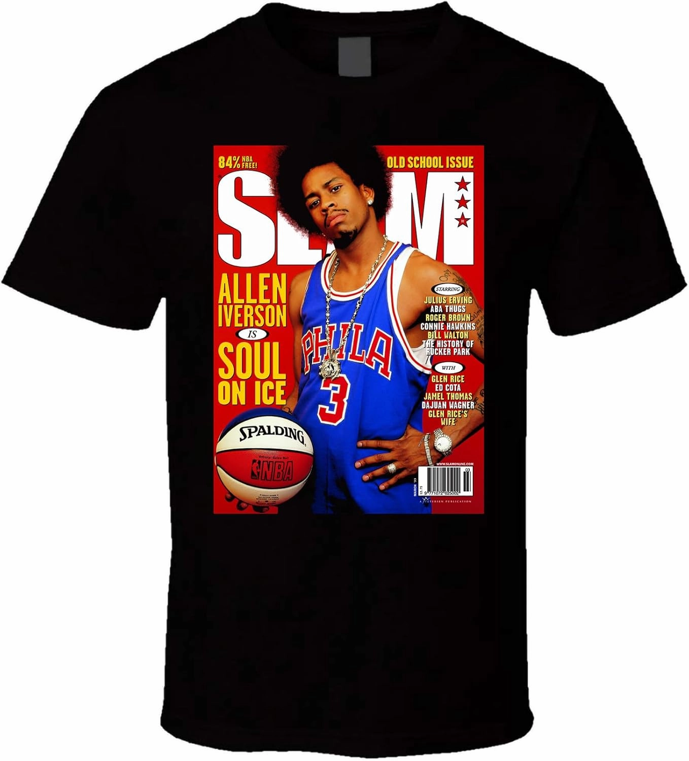 Allen Iverson Slam Cover Men/Women T Shirt Black