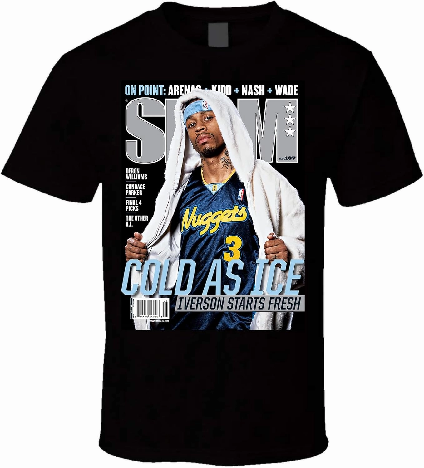 Allen Iverson Slam Cover Men/Women T Shirt Black