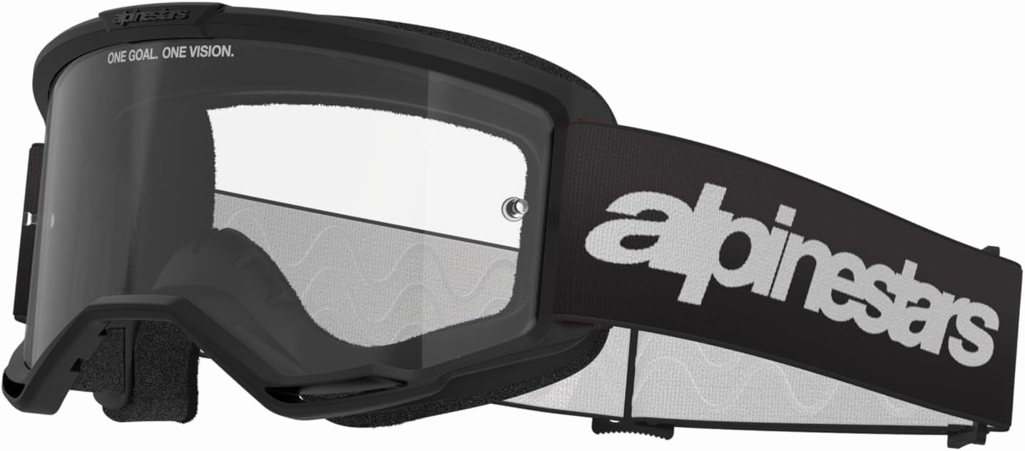 Alpinestars Vision 3 MX ATV MTB Off Road Goggle (Black - Clear Lens)