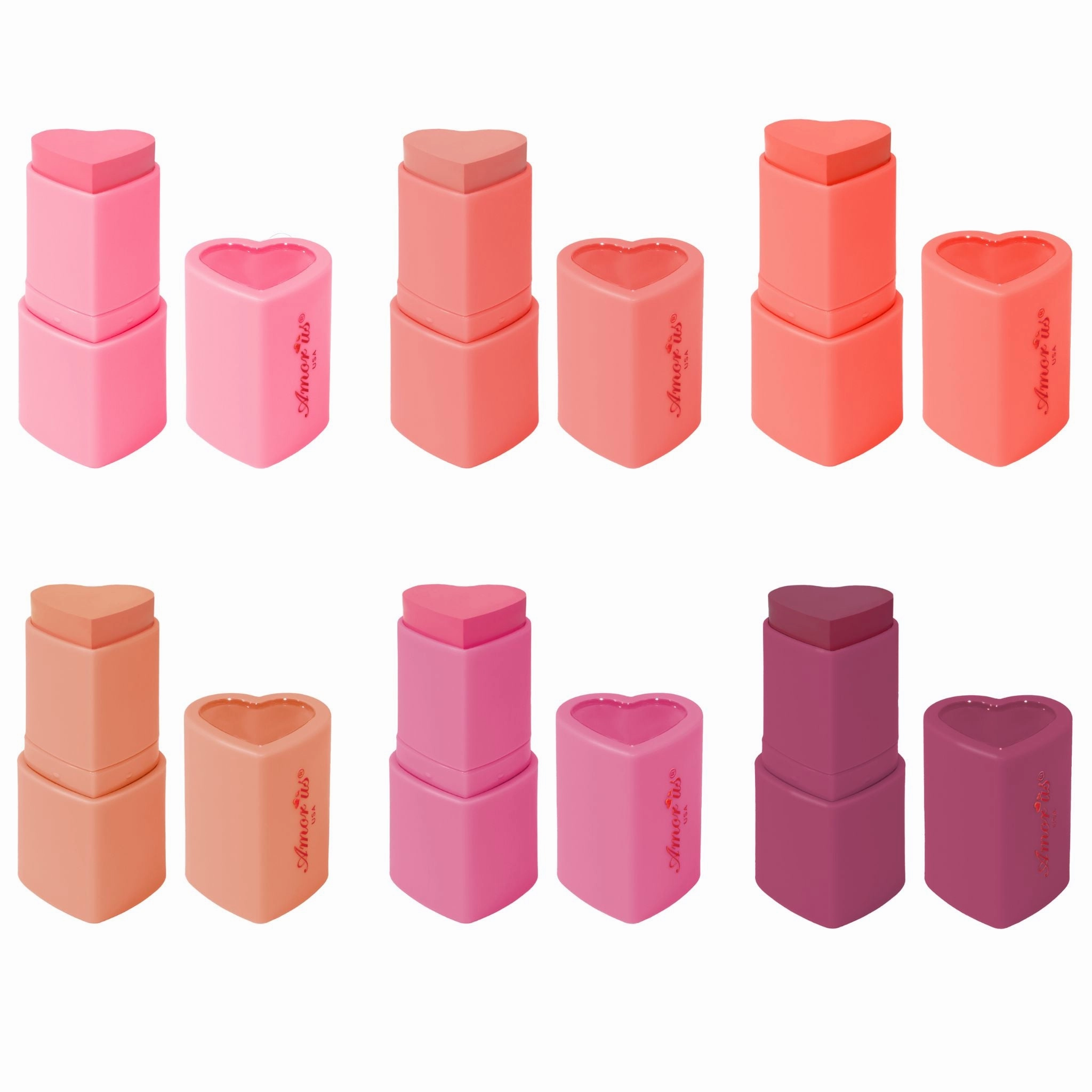 Amor Us Sweet Blush Heart Blush Stick - Wholesale Display 36 Units (CO-HBLD)