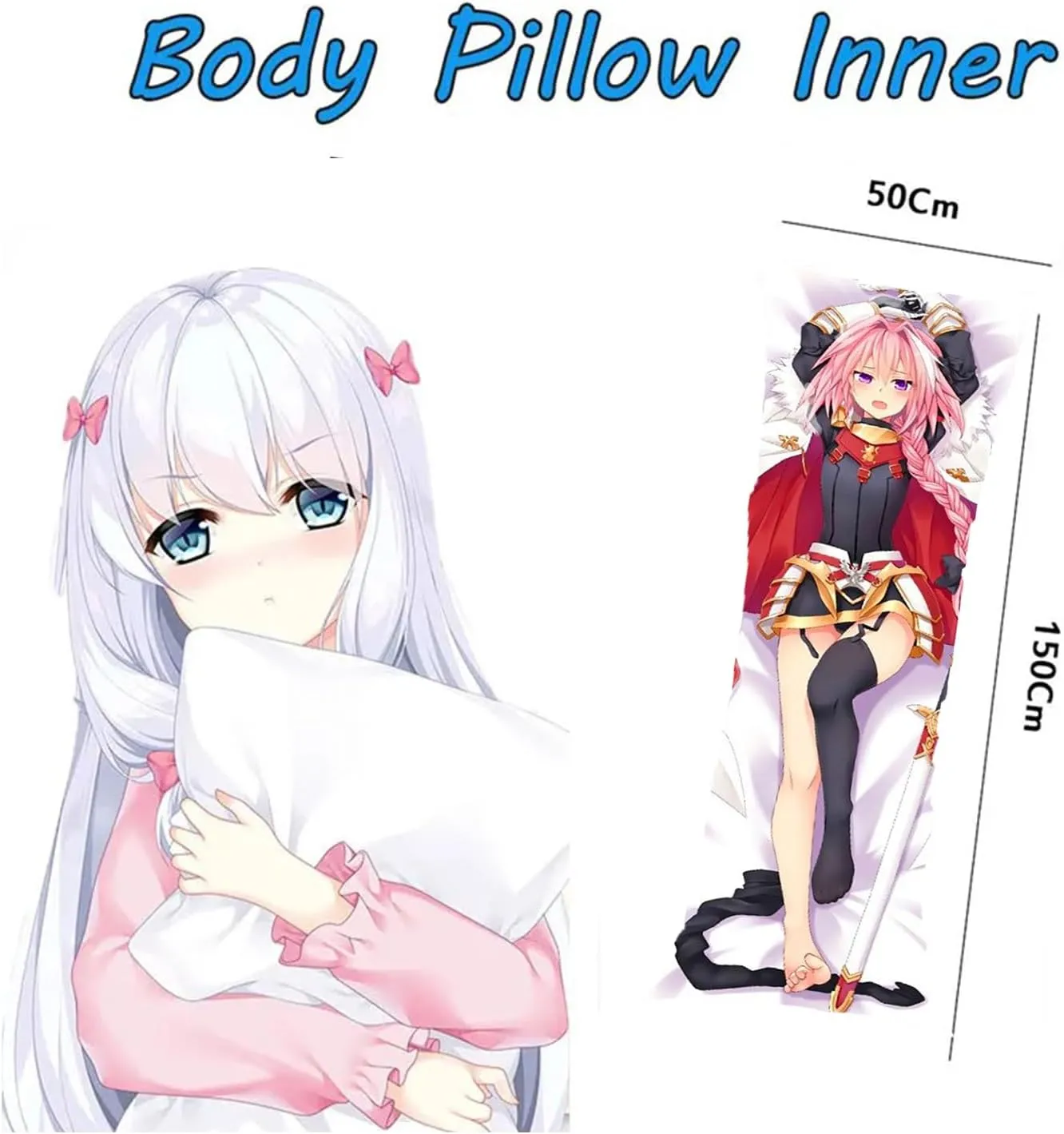 Anime Body Pillow, Body Pillow Anime,Anime Body Pillow Case Cover,Soft Anime Hugging Body Pillowcase Cover Dakimakura Double-Sided Peach Skin Pillow Cover Case(59in X 19.7in).